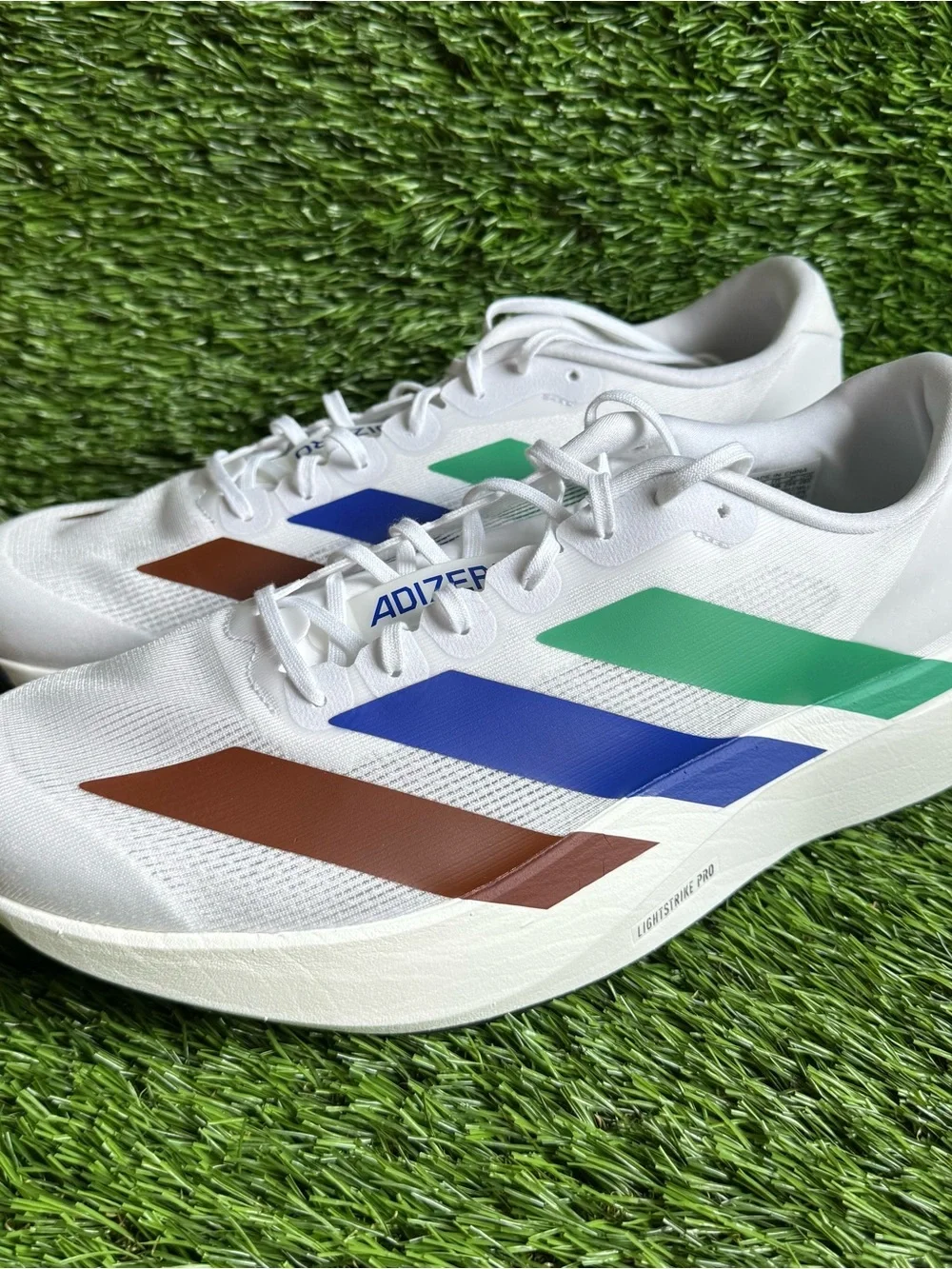 Adidas Adizero Evo SL Pharrell Humanrace White Green Blue KI3393 Men’s Size 11.5